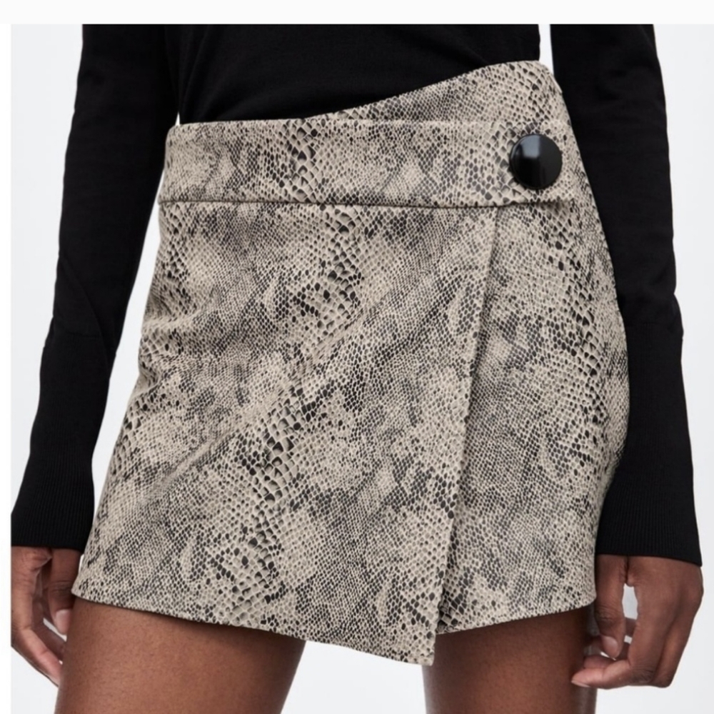 Zara Snakeskin Wrap Skort.LG